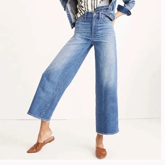 Madewell Wide Leg Crop Denim Jeans 28 - Picture 1 of 13
